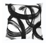 Loussiesd Juego de 1 funda de cojín vintage abstracta de 55 x 55 cm, color negro y óxido, fundas de cojín cuadradas modernas de arte grunge, funda de cojín para sofá, decoración de dormitorio
