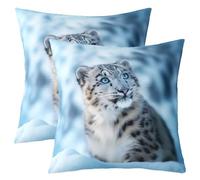 Loussiesd Juego de 2 fundas de almohada de guepardo de 50 x 50 cm, diseño de leopardo de la selva, fundas de cojín decorativas para sofá, cama, decoración del hogar
