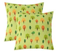 Loussiesd Juego de 2 fundas de cojín de animales de la selva para niños y niñas, diseño botánico, 45 x 45 cm, transpirable, suave, árbol tropical, decoración de dormitorio, color verde y naranja