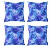 Loussiesd Juego de 4 fundas de almohada de galaxia de 50 x 50 cm, diseño de cielo exterior, universo, nube, galaxia, fundas de cojín para sofá, cama, espacio exterior, decoración del hogar