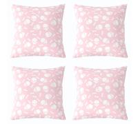 Loussiesd Juego de 4 fundas de cojín con diseño de calavera gótica de Halloween, color rosa, 50 x 50 cm, decoración de Halloween, funda de almohada para sofá, funda de cojín para niños y niñas