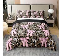 Loussiesd Juego de funda de edredón 100 % algodón con estampado de leopardo, tamaño Super King, para niños y niñas, diseño de guepardo, 3 piezas, transpirable, suave, ligero