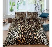Loussiesd Juego de ropa de cama con funda de edredón con estampado de leopardo de safari de guepardo para niños y mujeres, ultra suave, motivo de animales salvajes, 3 piezas, para cama super king size