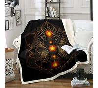 Loussiesd - Manta de chacra para yoga, sherpa, bohemia, manta de forro polar, estilo bohemio, para sofá, cama, dormitorio, decoración zen, espiritual, difusa para bebé, 76 x 40 pulgadas