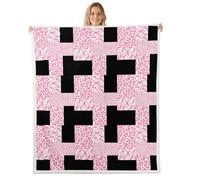 Loussiesd Manta de forro polar con estampado de leopardo rosa y negro, estilo salvaje y moderno, manta Sherpa para niños, felpa mullida con estampado de animales, tamaño Queen, 90 x 90 pulgadas, para