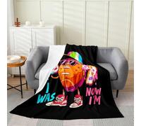 Loussiesd Manta de forro polar con texto en inglés "I was 6 Now I'm 7, rugby, 7th Birthday", manta de franela de felpa mullida número 67 para cama, sofá, silla, sala de estar, decoración de dormitorio