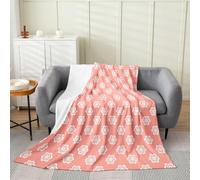 Loussiesd Manta de forro polar de franela con flores rosas, 101 x 127 cm, manta de forro polar de dibujos animados para niños, mujeres y hombres, kawaii para cama, sofá, silla, sala de estar
