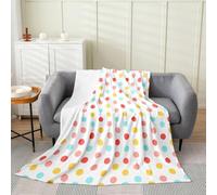 Loussiesd Manta de forro polar de franela con lunares rosa y blanco para bebé, 76 x 101 cm, manta de forro polar de dibujos animados para niños, mujeres y hombres, Kawaii para cama, sofá, silla, sala