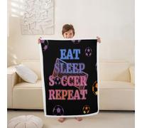 Loussiesd Manta de forro polar para comer, dormir, fútbol, sherpa, para niños, mujeres y hombres, felpa mullida, temática deportiva, bebé, 30 x 40 pulgadas, para cama, sofá, silla, sala de estar