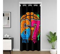 Loussiesd Six Seven 6 7 - Cortina de privacidad para puerta de baloncesto, juegos, deportes, armario, color rosa, azul, helado, 132 x 213 cm, para dormitorio, sala de estar
