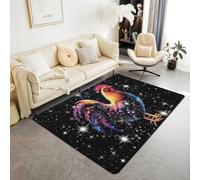 Loussiesd Tapete para interiores con diseño de gallina de galaxia, animales de granja, 100 x 150 cm, para niños, niñas, adolescentes, decoración de gallo, transpirable, suave y ligera, de microfibra