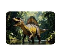 Loussiesd Tapetes de baño de dinosaurios de 20 x 32 pulgadas, con estampado de dinosaurio 3D para niños, niñas, adolescentes, accesorios de baño de dinosaurios de la selva, accesorios de baño