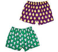 Lousy Livin Check Dots Tostada Limón Boxers 2er Cuadro Calzoncillos Boxer