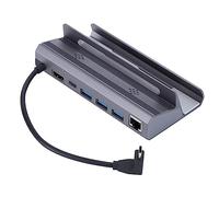 Louttary 1 estación de acoplamiento USB C 6 en 1 a 4K60Hz RJ45 PD100W base USB 3.0 HUB de aleación de aluminio