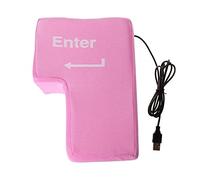 Louttary 1 gran botón USB de entrada, botón antiestrés, ordenador de descompresión, cualquier cojín de ventilación, cojín de escritorio para programador, color rosa