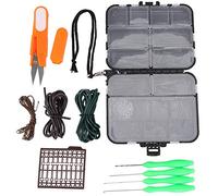 Louttary 1 Juego de Aparejos de Pesca de Carpa, Caja, Clips de Plomo, Cuentas, Tijeras, Mangas de Aparejo, Cebos Giratorios, Juego de Aparejos Terminales