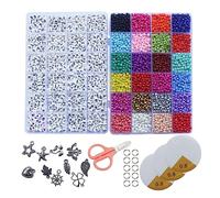 Louttary 1 juego de pulseras de cuentas de cristal con cuentas de cristal