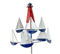 Louttary 1 pieza arte cinético escultura viento velero molinos de viento náutica escultura de viento decoración de metal para,