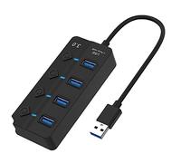 Louttary 1 unidad de conmutadores Hub3.0 Splitter Hub Hub Hub Expansor USB Computadora Divisor Plástico 4 Prot 3.0+2.0 Hub