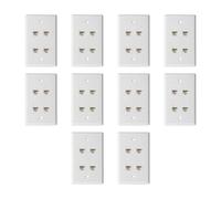 Louttary 10 Piezas de Placa de Pared Ethernet Cat 6 de 4 Puertos Hembra A Hembra Compatible con Cat6/5/5e, Placa Frontal Extraíble para una Fácil Instalación A