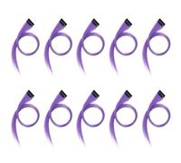 Louttary 10 Piezas Rainbow Girl Extension de Cabello Resaltado Horquilla Clip de Cabello y Liso Recortable para Cabello Postizo Lila