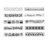 Louttary 10 unidades de 15 x 3 cm, pétalos de flores, estrella, plástico, plantilla de repujado, plantillas, plantillas, álbumes de recortes, papel, fabricación de tarjetas