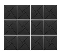 Louttary 12 paneles acústicos con pegatinas, paneles de espuma insonorizados, 12 x 12 x 0,4 pulgadas, azulejos para negras