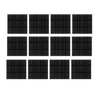 Louttary 12 paneles acústicos insonorizados de pared de algodón negro poliuretano 30 x 30 x 5 cm