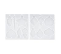 Louttary 2 Moldes de Resina NavideñA, 12 Formas Diferentes, Moldes de Resina para Adornos NavideñOs, Moldes de Silicona NavideñOs para FundicióN de Resina
