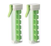 Louttary 2 PCS. Prensado de rejilla de hielo con una mano, congelación fácil de disolver, 6 compartimentos, molde de hielo, moldes de hielo pequeños hechos en casa, B