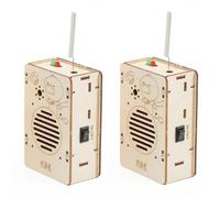 Louttary 2 Piezas DIY Inalámbrico Walkie-Talkie Modelo Juguetes Niños Kit de Herramientas Experimentales Aprendizaje Educación Juegos de Rompecabezas de Madera