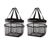 Louttary 2 unidades de soporte de ducha de malla, bolso de ducha portátil, adecuado para dormitorio universitario, baño, gimnasio y viajes, negro