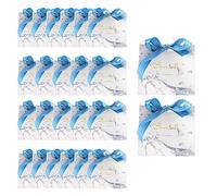 Louttary 24 Pack Small Thank You Gift Bag Favor Bags Treat Boxes with Gold Bow Ribbon, Paper Gift Bags, B