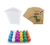 Louttary 24 piezas mini huevos mágicos de dinosaurio para regalo de cumpleaños infantiles, regalos para invitados, baby shower, regalos de fiesta, juguetes para niños, aprox. 2 x 3 cm
