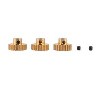 Louttary 3 unidades 3,175 mm eje latón piñón engranaje motor 32DP 48DP 64DP M0.8 para 1/10 1/8 RC Auto 3650 3660 Accesorios de repuesto 21t