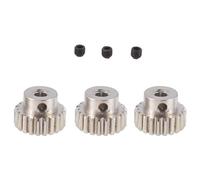 Louttary 3 unidades 3,175 mm eje metal piñón motor engranaje 32DP 48DP 64DP M0.6 M0.8 para 1/10 1/8 RC Auto 3650 3660 piezas de repuesto 21t