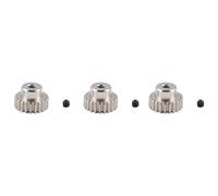 Louttary 3 unidades 3,175 mm eje metal piñón motor engranaje 32DP 48DP 64DP M0.6 M0.8 para 1/10 1/8 RC Auto 3650 3660 accesorios 22t