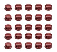 Louttary 30 unidades de 6,35 mm de vástago de latón tornillo de ajuste para guitarra pedal efecto amplificador botón accesorios para guitarra rojo