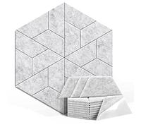 Louttary 36 placas acústicas hexagonales, autoadhesivas, insonorizadas, de espuma insonorizada para casa, oficina, estudio, color gris plateado