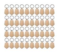 Louttary 50 Piezas de Etiquetas para Llaves de Madera, Espacios en para Grabado de Llaves, Madera Sin Terminar, Etiquetas para Llaves para Manualidades DIY, Estilo 6