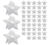 Louttary 50 Piezas de Lentejuelas de Estrella para Coser y Planchar, Parches Bordados de Estrella, de ReparacióN en Forma de Estrella DIY (Plata)
