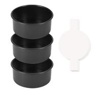Louttary 6 moldes para tartas, 3 unidades, redondos, con 100 piezas de papel de horno, moldes antiadherentes, aptos para lavavajillas