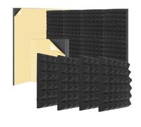 Louttary 6 paneles de pared autoadhesivos insonorizados, 2 x 12 x 12 cm, paneles de espuma de poliuretano para paredes, para casa, estudio de grabación, oficina