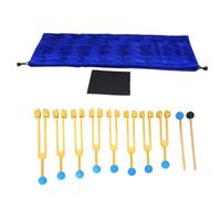 Louttary 7 diapasones de chakras + 1 diapasón ponderado para curación de chakras, terapia de sonido, alivio del estrés, duradero, fácil instalación, fácil de usar, dorado