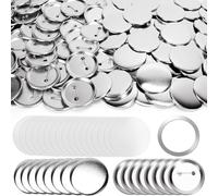 Louttary 80 juegos de 58 mm/2,25 piezas de botones de metal - Accesorios de repuesto para máquina de botones, fabricación de agujas redondas, insignias en bruto en grandes cantidades