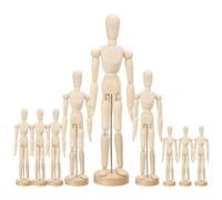 Louttary 9 piezas modelo de maniquí de artista maniquí de madera dibujo modelo de figura móvil con soporte maniquí articulado flexible fácil de usar