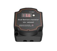 Louttary Aislador inteligente de doble batería, 12 V, 140 A, relé digital sensible al voltaje, carga dividida VSR para autocaravanas, autocaravanas, barcos, camiones