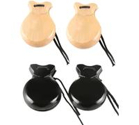Louttary Baile Flamenco, Instrumento de Percusión Orff, Rap, Castañuelas Españolas de Madera Dura, Negro y Amarillo