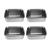 Louttary Bento Box - Fiambrera con 3 compartimentos para sándwich y lados, 4 unidades, 1400 ml