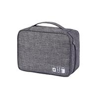 Louttary Bolsa de almacenamiento de cables de 2 piezas, impermeable, organizador electrónico digital, bolsa de cable de viaje, portátil, USB, almacenamiento de línea de datos, A